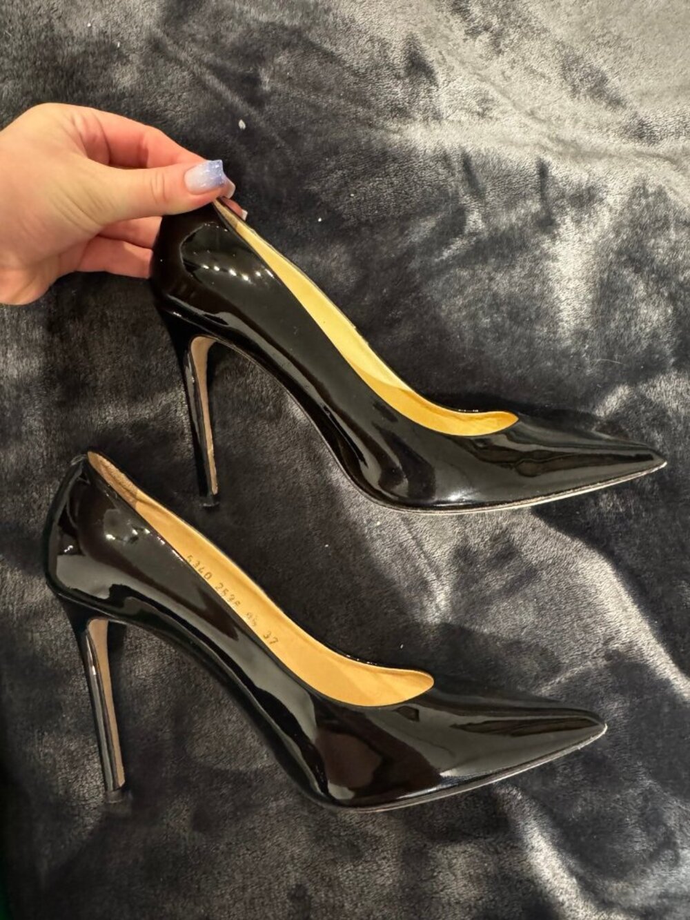 Poletto pointy toe stiletto heel patent leather